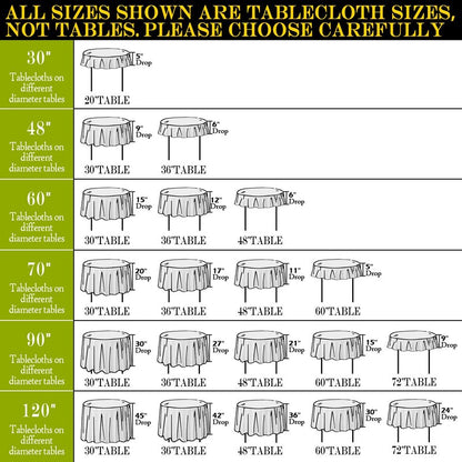 BYDOLL Table Cloth 60 Inch Round Tablecloth Fits Max50 Inch Diameter Table Top,White Polyester Washable Wrinkle-Free Spillproof Tablecloth for Party Patio Cover