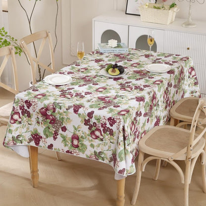 Walrus Heavy Duty Vinyl Tablecloth with Flannel Backing Waterproof Oil-Proof Plastic Table Cloth Stain-Resistant Wipeable Rectangle or Square Table Cover for Indoor and Outdoor (Fruits, 60x84 Inch)