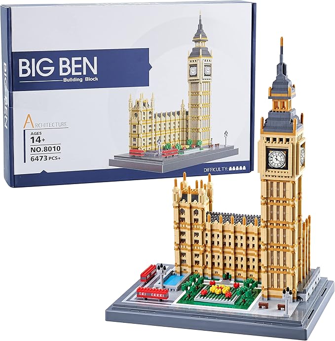 New Architecture Big Ben Building Set - 6473pcs+ Micro Mini Blocks - Enjoyable &amp Affordable - Detailed Model Ages 14+
