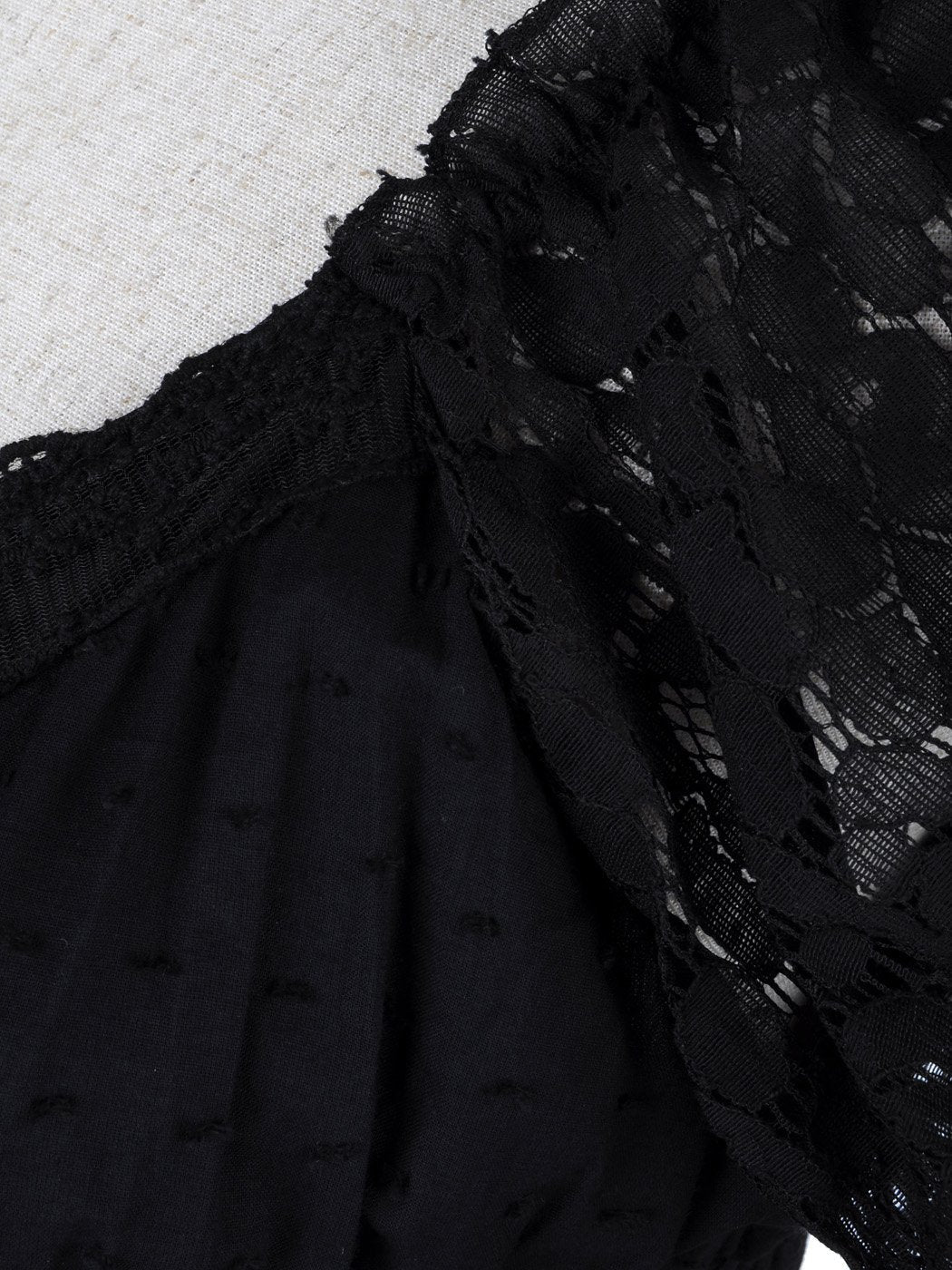 Anna-Kaci S/M Fit Peasant Maiden Boho Inspired Cap Sleeve Lace Trim Dress Black Medium, Black, Medium