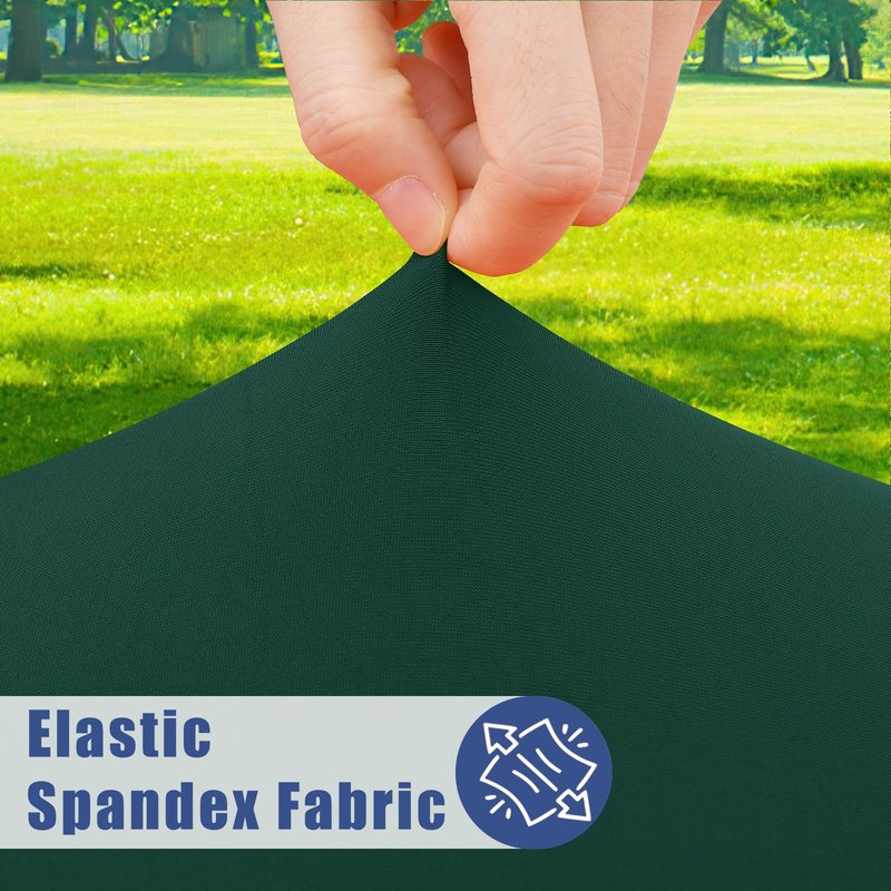 Moosfor Round Spandex Tablecloth, Elastic Fitted Waterproof Tablecloths for 18"-24" Tables, Stretch Washable Picnic Table Cover for Camping, Dining, Indoor and Outdoor, Hunter Green