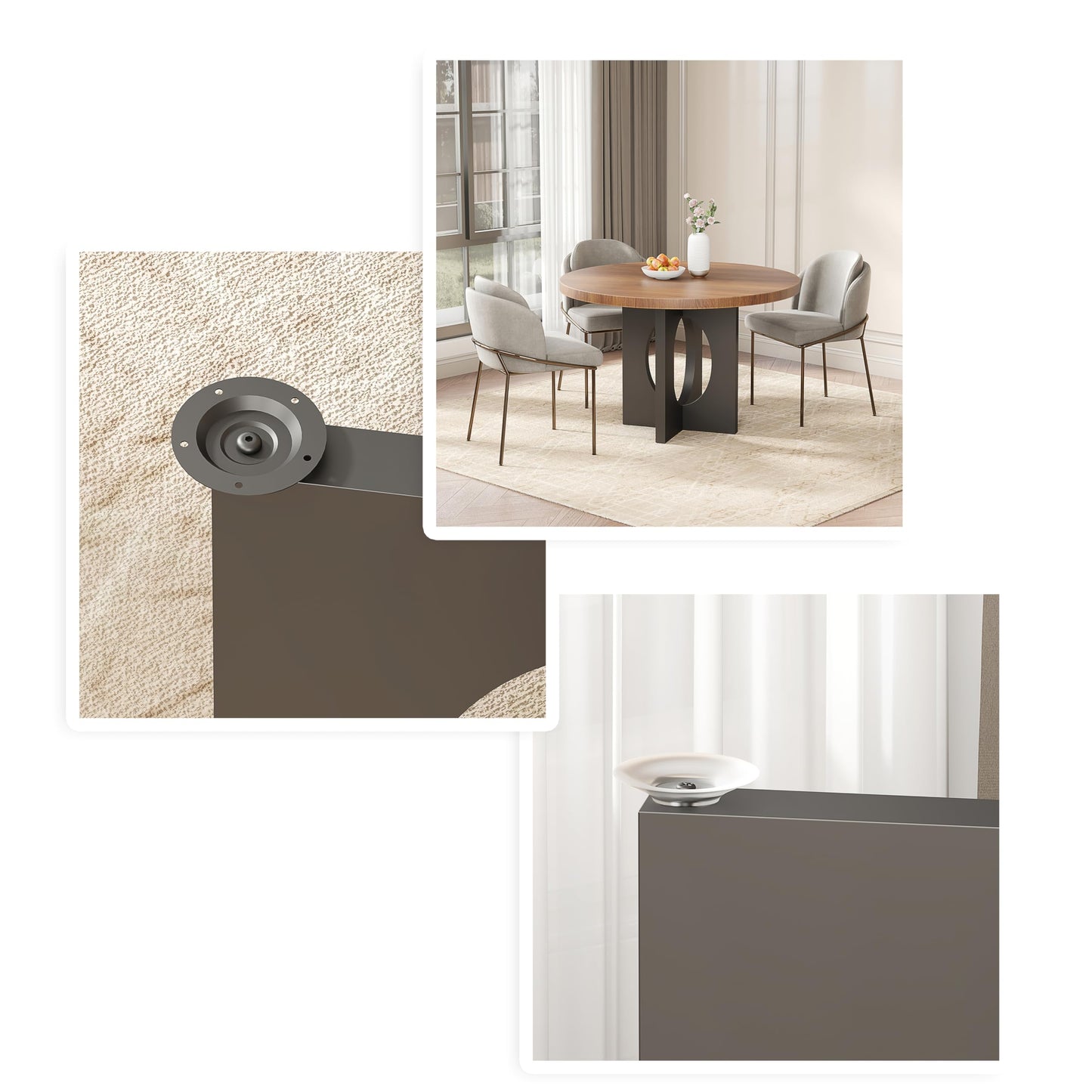 FUSHIAIPTC Heavy Duty Dining Table Base, 30 Inch Metal Leg, Modern Reinforced Steel Office Base, Glass, Wood and Marble Table Tops are All Adaptable