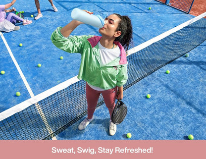 POWCAN 26 oz Insulated Water Bottle with 2-in-1 Straw and Spout Lid, Keep Cold 24H, Leak-Proof, Fits in Car Cup Holder, Stainless Steel Water Bottle for Sports, Travel, and School (Cotton Candy)