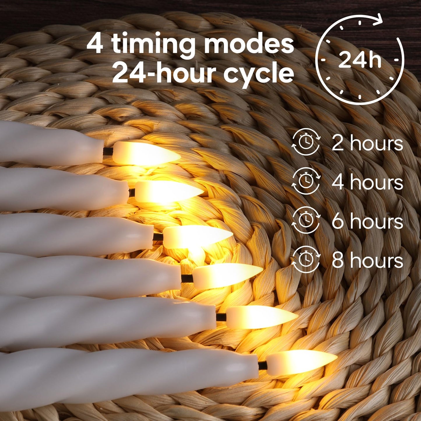 Girimax White Flameless Taper Candles with Remote, Spiral Candles Battery Operated, Flickering LED Wax Candlesticks Set of 6