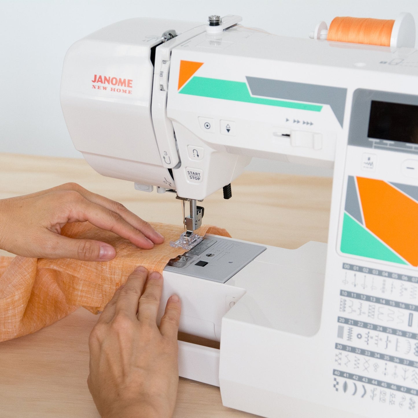 Janome MOD-50 Computerized Sewing Machine with 50 Built-In Stitches, 3 One-Step Buttonholes, Drop Feed and Accessories