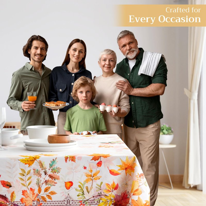 Maison d' Hermine Table Cloth Rectangle Table 100% Cotton 60 x 108 Inches Fall Tablecloth Reusable Everyday Use for Thanksgiving Christmas Decorations Dining Farmhouse Party (Amarante)