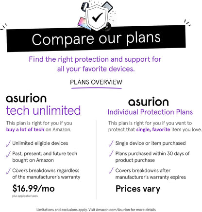 ASURION 3-Year Electronics Protection Plan - Comprehensive Coverage for Devices Priced $50-$59.99