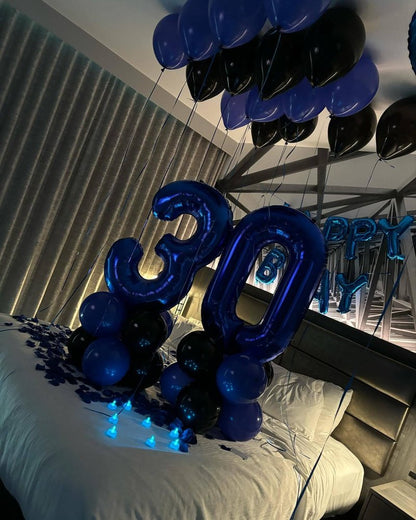 Night Blue Number 8 Balloon 40 Inch, 8th Birthday Party Decorations for Children, Giant 8 Foil Balloon for Party Supplies