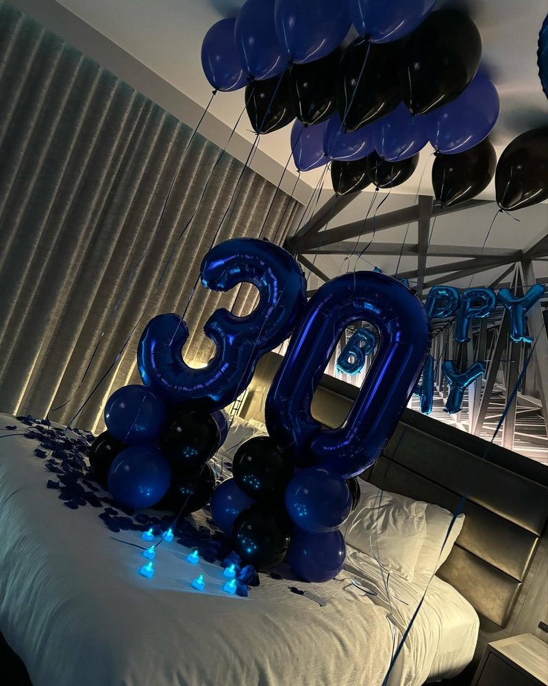 Night Blue Number 2 Balloon 40 Inch, 2nd Birthday Decoration for Toddlers Girls Boys, Sparkling 2 Number Balloon Party Decor