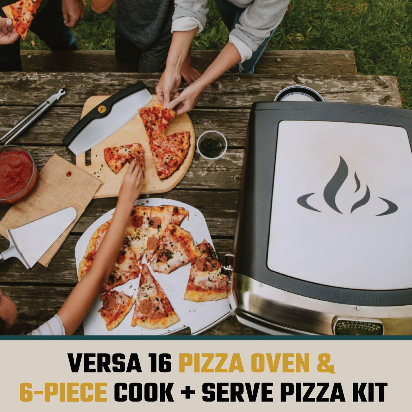 Halo Versa 16 Propane Gas Outdoor Pizza Oven with Rotating Cooking Stone | Portable Appliance for all Outdoor Kitchens With Cook and Serve Kit