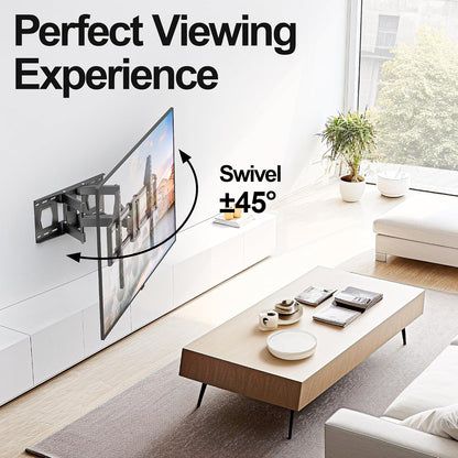 USX MOUNT Full Motion TV Wall Mount - Fits 42-84 Inch TVs, 120lbs Capacity, VESA 600x400mm, Dual Articulating Arms