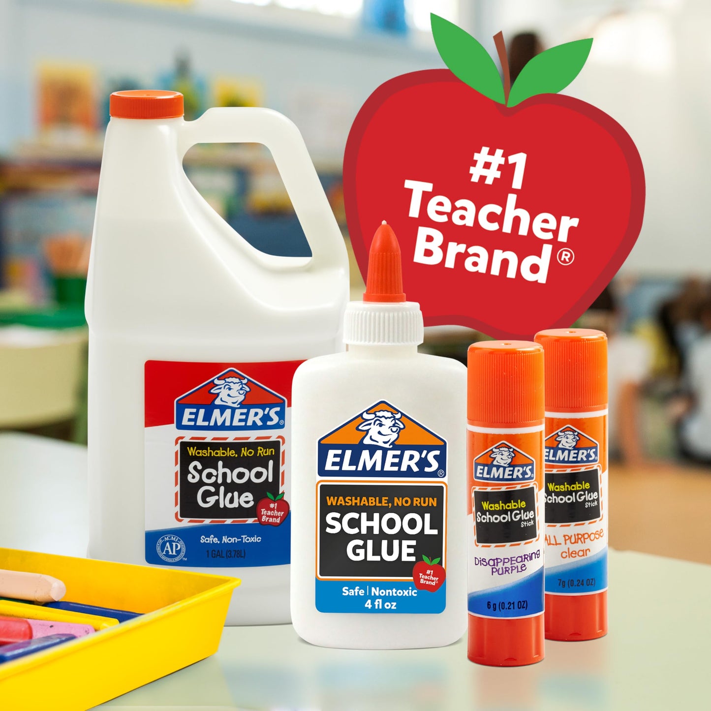 Elmer's All Purpose School Glue Sticks, Acid-Free and Washable, Clear, 7 Grams, 30 Count - Ideal for Craft Projects, Scrapbooking, Classroom, Home, Office, Teacher Supplies, #1 Teacher Brand