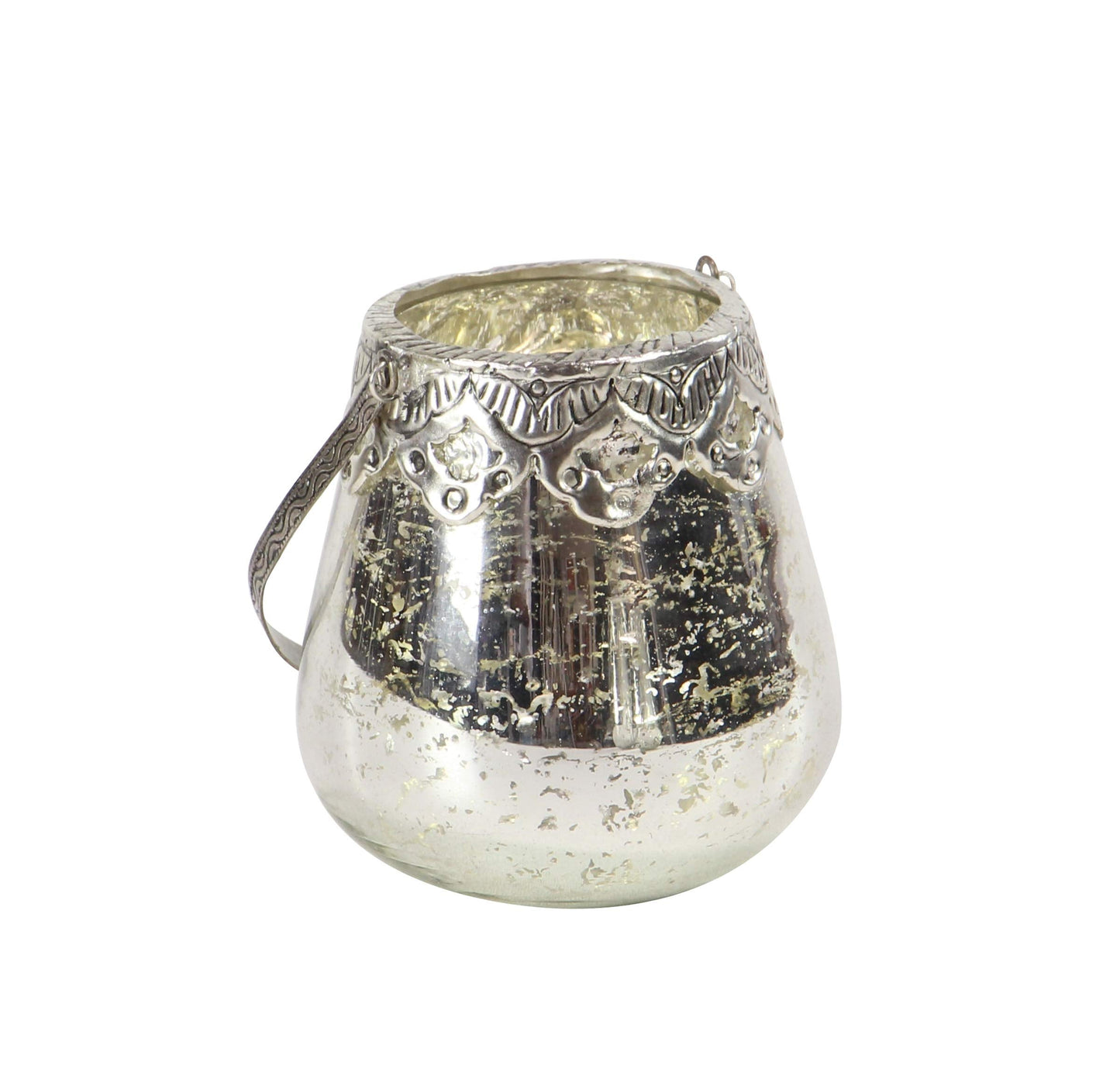 Deco 79 Glass Solid Candle Holder, Set of 3 5", 7", 9"H, Silver