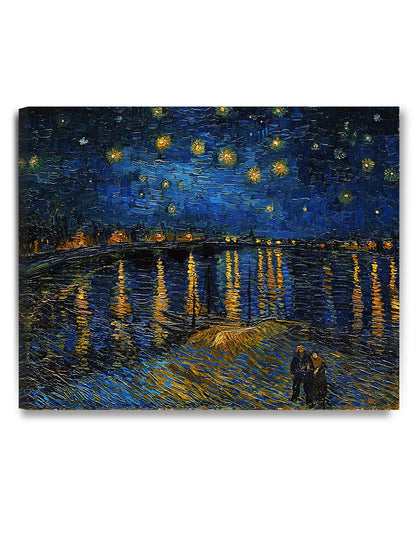 DECORARTS - Starry Night Over The Rhone By Vincent Van Gogh Art Classic Art. Giclee Prints Canvas Wall Art for Wall Decor. 30x24x1-1/2 in