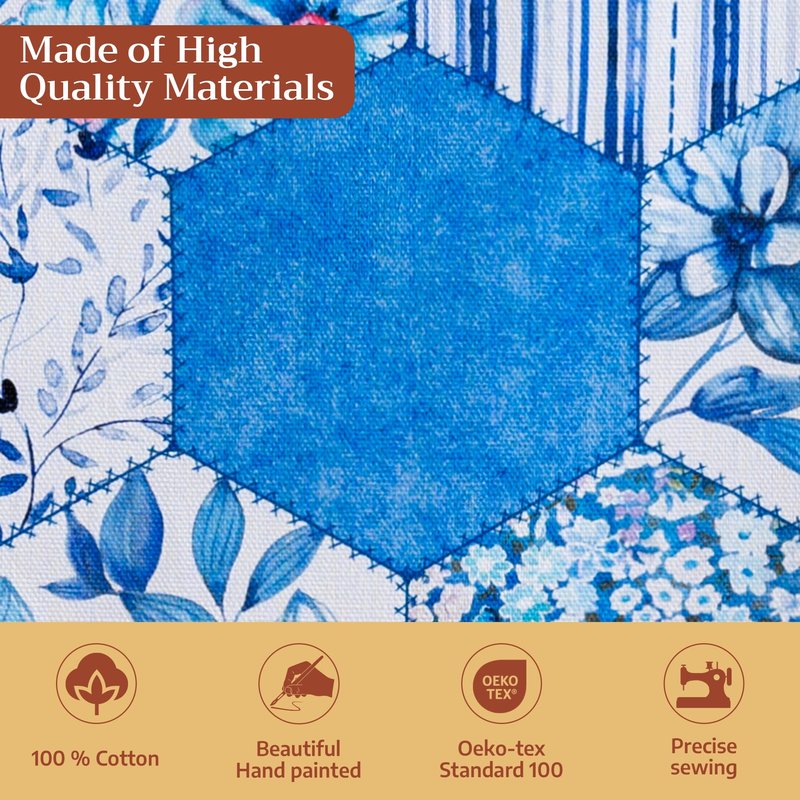 Maison d' Hermine Table Cloth Rectangle Table 100% Cotton 60 x 120 Inches Tablecloth Reusable Decorative for Dining Kitchen Room Farmhouse Home Gifts for Mothers Day Spring Summer - Summer Blues