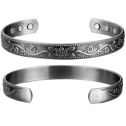 Earth Therapy Women's Iron Flower Magnetic Bracelet - Adjustable Sport Band with Ultra Strength Magnets