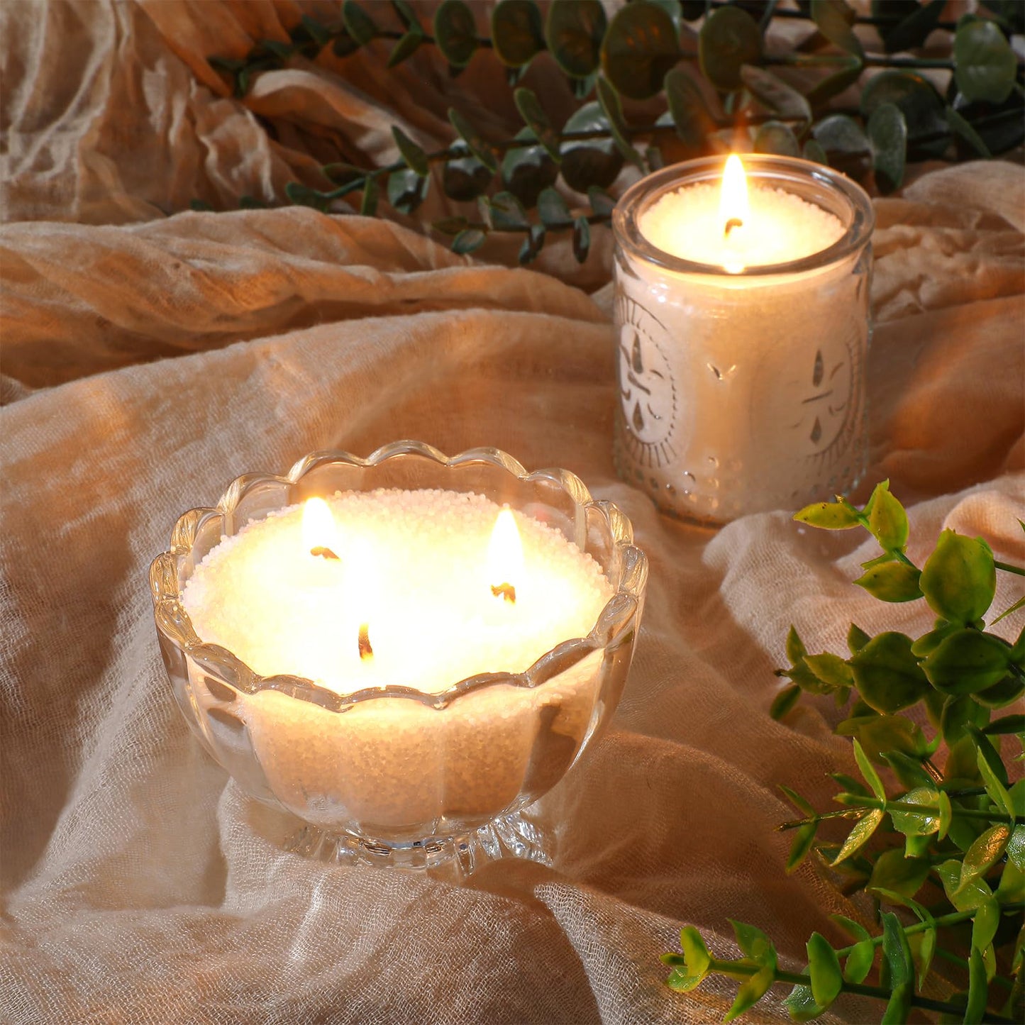 MTLEE Pearled Candle 4.4 Lb/70oz Graduation Gifts 2026 Coffee Scented Sand Candle Kit Include 100 Wicks, Bow Gift Box, Spoon Reusable Pearled Wax for DIY Kit Birthday Gift Housewarming Home Decor