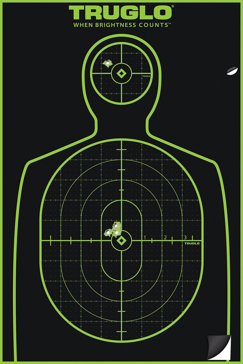 TRUGLO 12X18 Tru-See Bright Fluorescent Self-Adhesive High-Visible Reactive Splatter Handgun Target, 6-Pack/Green