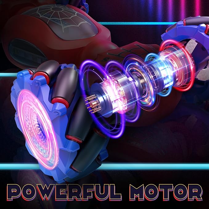 Dysaim Spider Remote Control Car Gesture Sensing RC Stunt Cars Toys for Boys Ages 4-12 360° Rotate Transform Drift with Lights Music Sprayer 2.4Ghz Hand Controlled Car Birthday Gifts