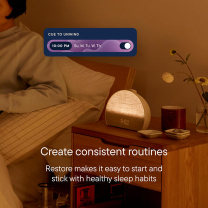 Hatch Restore 3 Sunrise Alarm Clock, Sound Machine, Smart Light (Putty) - White Noise, Screen-Free Sleep Routine