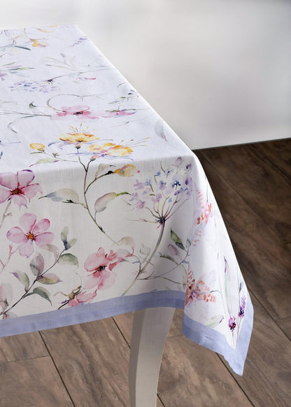 Maison d' Hermine Table Cloth Square Table 100% Cotton 54 x 54 Inches Tablecloth Reusable Decorative for Dining Kitchen Room Farmhouse Home Gifts for Mothers Day Spring Summer - Summer Floral