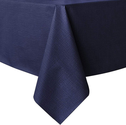 sancua 100% Waterproof Rectangle PVC Tablecloth - 60 x 102 Inch - Oil Proof Spill Proof Vinyl Table Cloth, Wipe Clean Table Cover for Dining Tables, Buffet Parties and Camping, Navy