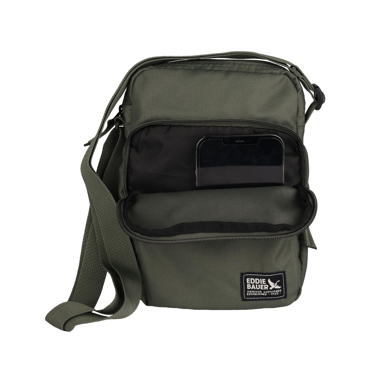 Eddie Bauer Jasper Crossbody Bag with Zippered Main Compartment and Adjustable Shoulder Strap