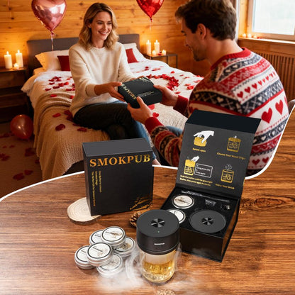 SMOKPUB Electric Whiskey Smoker Kit, Rechargeable Cocktail Smoker with 6 Wood Chips, Flameless Heating System, Old Fashioned Drink Smoker Kit, Bourbon Whiskey Gifts for Men,Dad,Husband