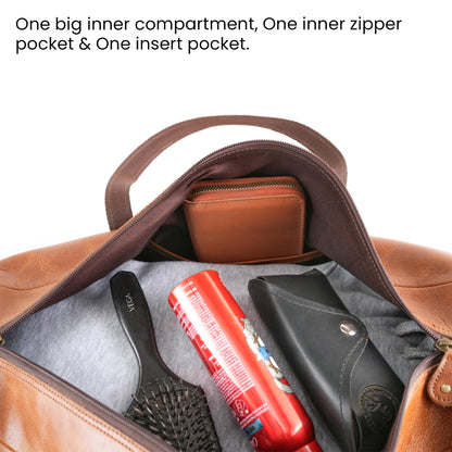 Handmade World Leather Duffle Gym Sports Bag For Men Women 'The GoalGear' Carry all Luggage Hold all Travel Overnighter Weekender Bag (With Strap)