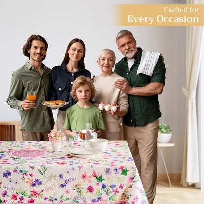Maison d' Hermine Table Cloth Rectangle Table 100% Cotton 70 x 108 Inches Tablecloth Reusable Decorative for Dining Kitchen Room Farmhouse Home Gifts for Mothers Day Spring Summer - Chardon