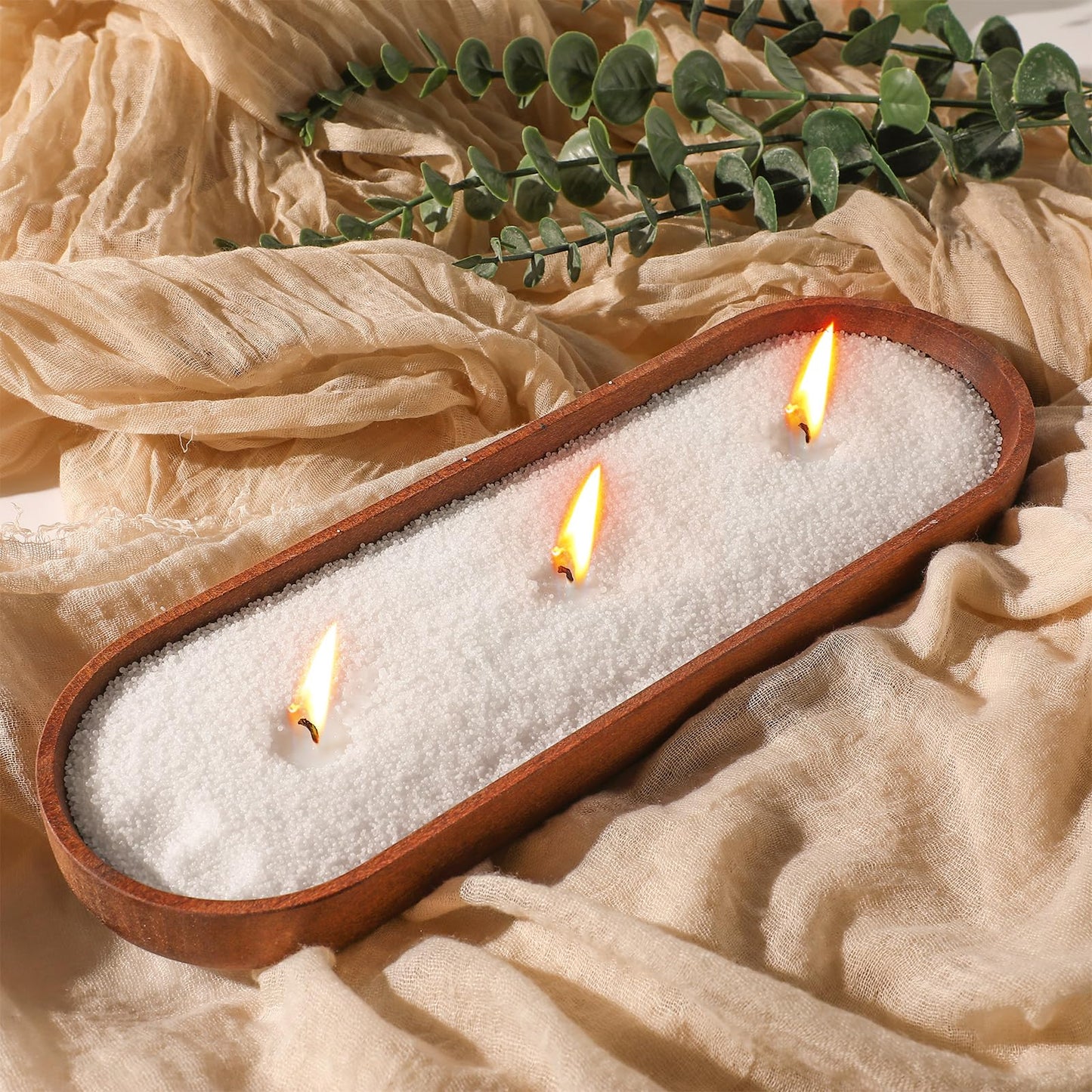 MTLEE Pearled Candle 2.2 Lb/35oz Mother's Day Mom Gifts Scented Sand Candle Kit Include 50 Wicks, Bow Gift Box, Spoon Reusable Pearled Wax for DIY Home Kit(Coffee)