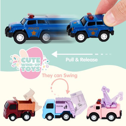 JOYIN 12 Pcs Easter Eggs Filled with Toy Cars, Colorful Stuffed Eggs with Pull Back Die-Cast Cars for Easter Hunt Game, Kids Basket Stuffer, Party Favor, Classroom Prize
