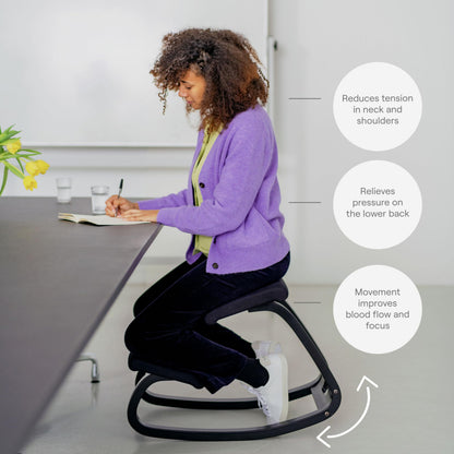 Varier Variable Ergonomic Office Kneeling Chair for Desk Forest – Back Pain Relief, Rocking Seat for Home, Study & Posture Support – 10 Year Quality Guarantee