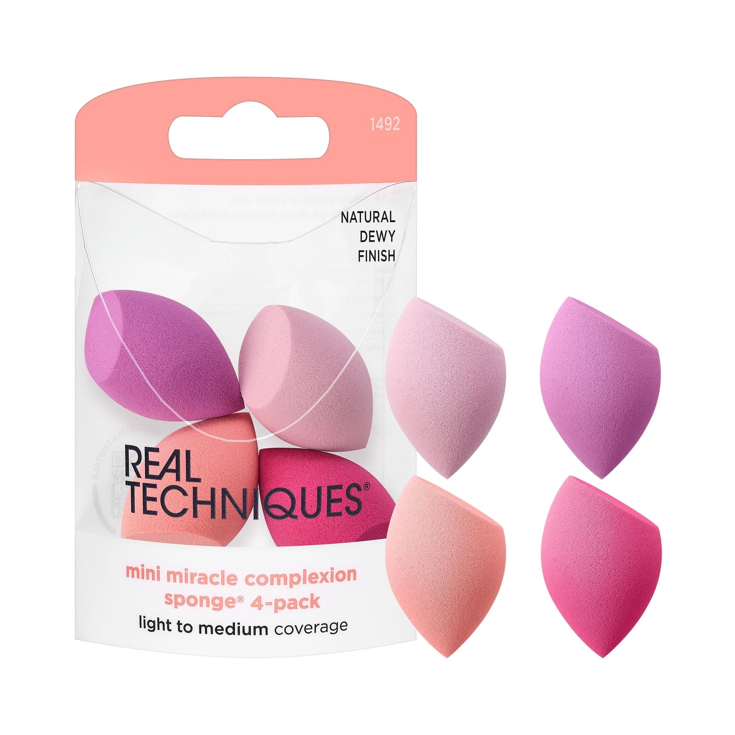 Real Techniques Ultimate Makeup Sponge Trio, Makeup Blending Sponges, For Liquid, Cream, & Powder Products, Powder & Foundation Sponges, Mini Makeup Sponge, Latex-Free Foam, Travel-Friendly, 3 Count