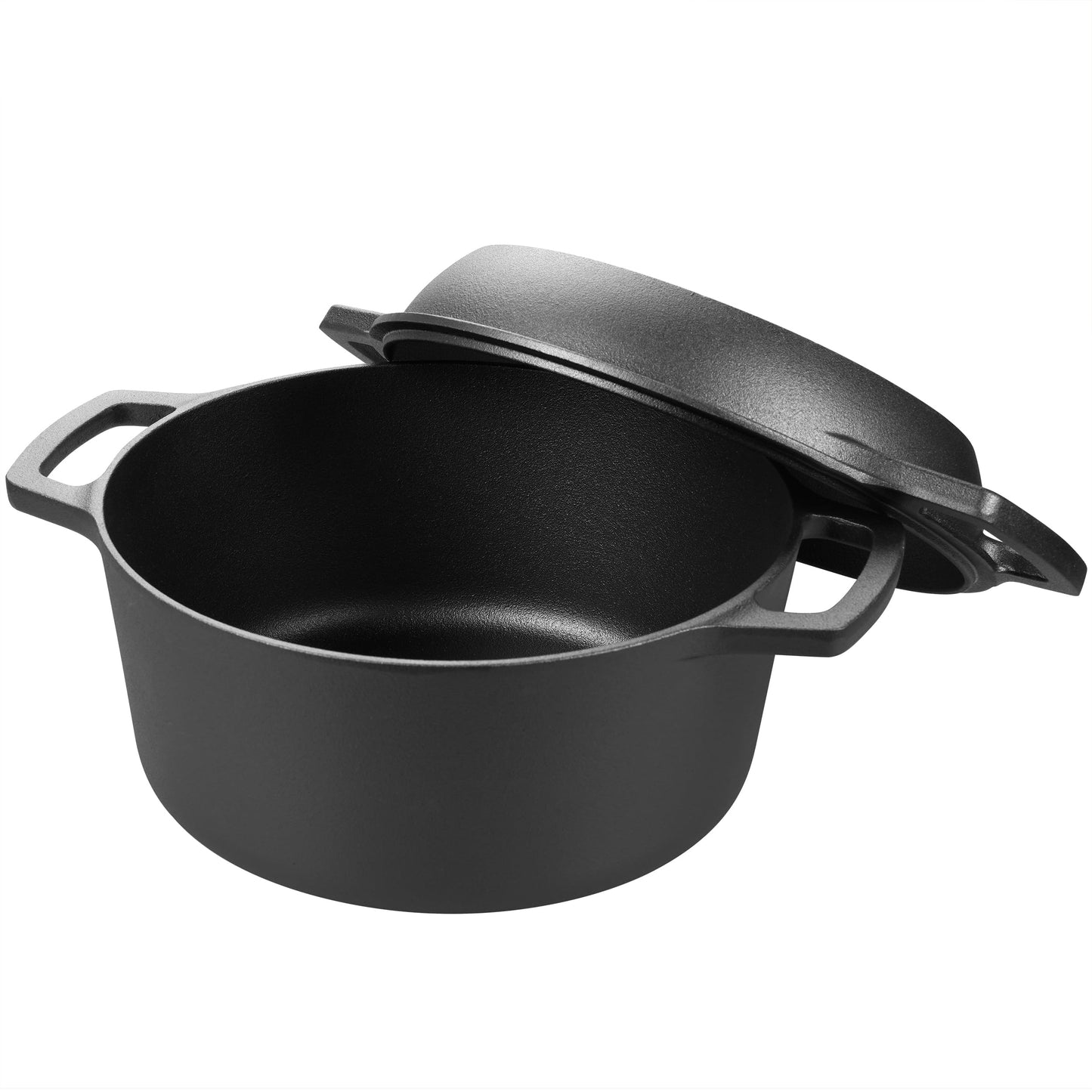 VORRINGARD Pre-seasoned Cast Iron Dutch Oven Pot with Skillet Lid, for Sourdough Bread Baking, Outdoor, Campfire, Camping Cookware, with Sourdough Bread Baking kit, 5qt
