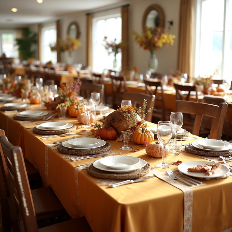 sancua Thanksgiving Tablecloths for 6 Foot Rectangle Tables, 8 Pack Light Brown - Washable Polyester Fabric Fall Table Cloth for Harvest Party, Birthday, Banquet Reception, 54x108 Inch Bronze