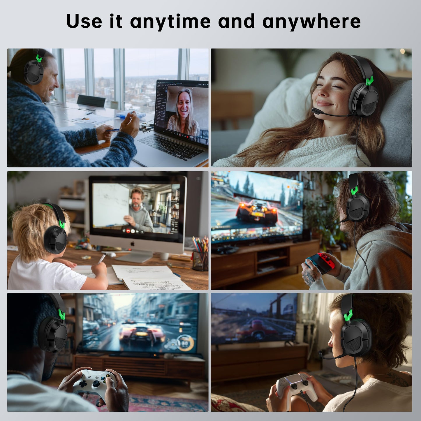 Gaming Headset for Xbox Series X、Xbox Series S/One、PS5、PS5Pro、PS4、PC 207g Headset with Clear Mic for Work 𝟐𝟎𝟐𝟔 𝐔𝐩𝐠𝐫𝐚𝐝𝐞 Wired Gaming Headphones with Mic、3.5mm Splitter、79in Cable.Gamer Gifts