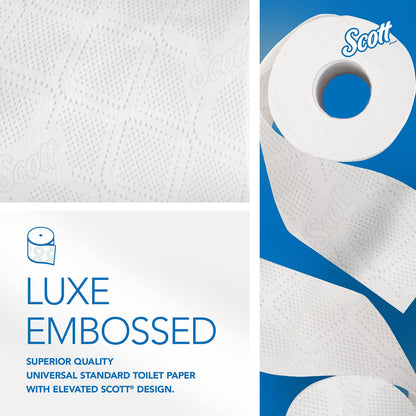 Scott Professional 100% Recycled Fiber Standard Roll Bulk Toilet Paper (13217), 2-Ply, Elevated Design, White, Individually Wrapped (80 Rolls of 473 Sheets, 37,840 Sheet Total)
