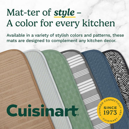 Cuisinart Dish Drying Mats for Kitchen Counter - (2) 18" x 24" Ultra Absorbent Dish Drying Mat XL - Foldable, Machine Washable, Fast Drying Dish Mat (Cascading Check)