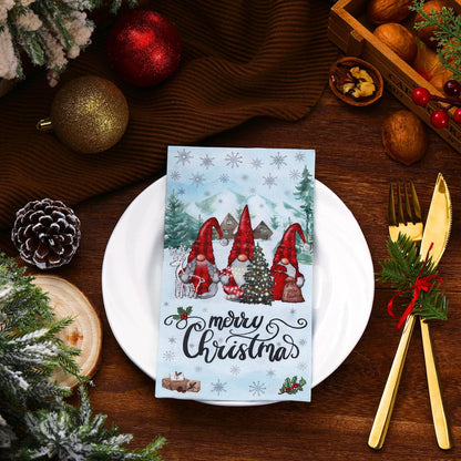 Saypacck 100 Pcs Christmas Winter Disposable Paper Guest Towels for Bathroom 2 Ply Decorative Gnome Napkins Christmas Hand Towels Xmas Napkins for Decoupage Winter Party Kitchen Dinner Table Decor