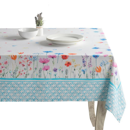 Maison d' Hermine Table Cloth Rectangle Table 100% Cotton 60 x 108 Inches Tablecloth Reusable Decorative for Dining Kitchen Farmhouse Home Gifts for Mothers Day Spring Summer - Flower in The Field