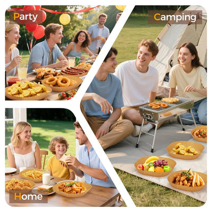 250 Pcs 8" Square Air Fryer Liners Disposable, Unbleached Parchment Paper Liners for Airfryer Basket, Non-Stick & Leakproof Baking Paper for Oven Roasting