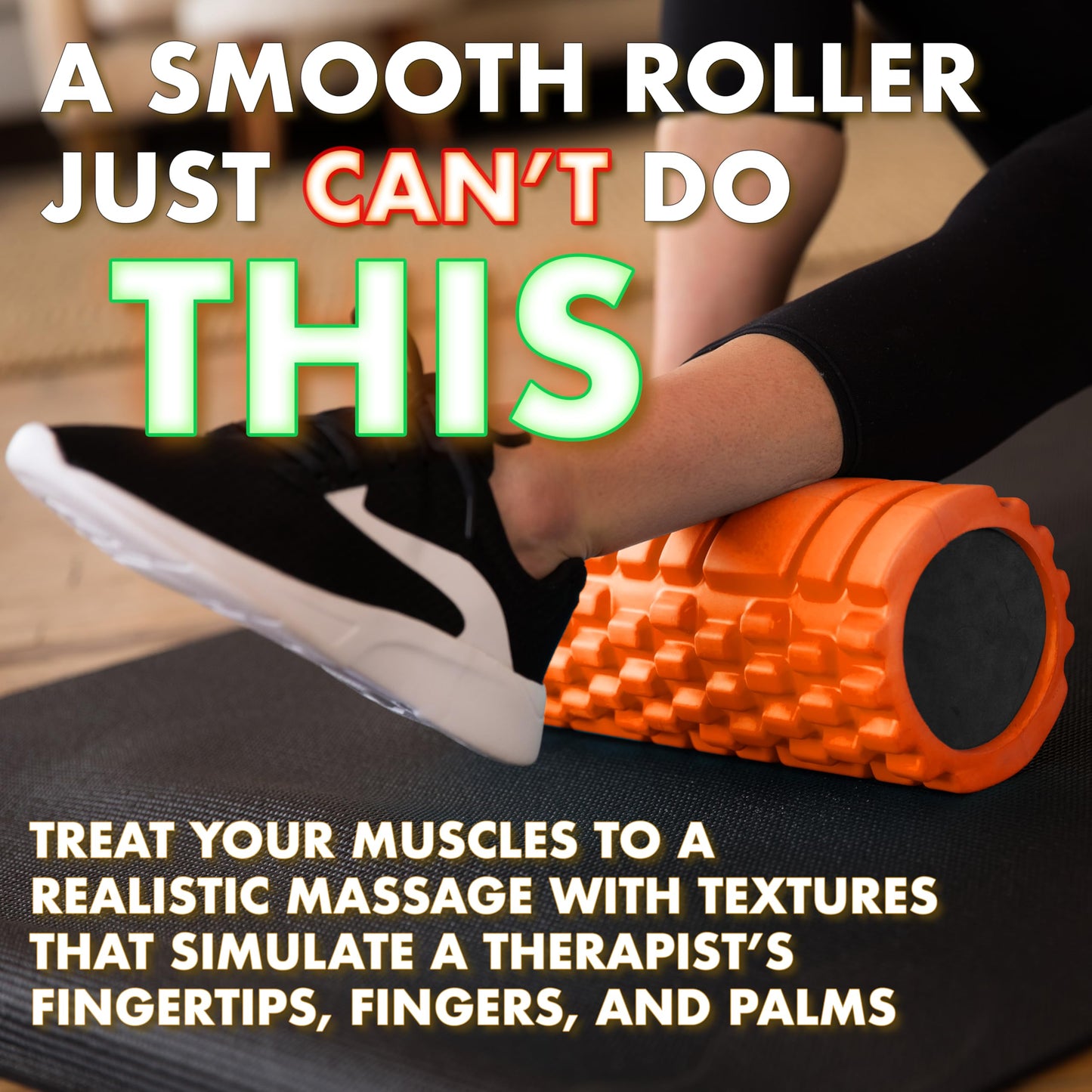321 Strong Foam Roller - Medium Density Deep Tissue Massager for Muscle Massage and Myofascial Trigger Point Release, with 4K eBook - Orange