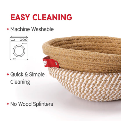 KneadAce Cotton Rope Banneton Bread Proofing Basket Set, 2 x Round Bread Basket with Liners & Covers for Artisan Bread Baking, Sourdough Bread Baking Supplies