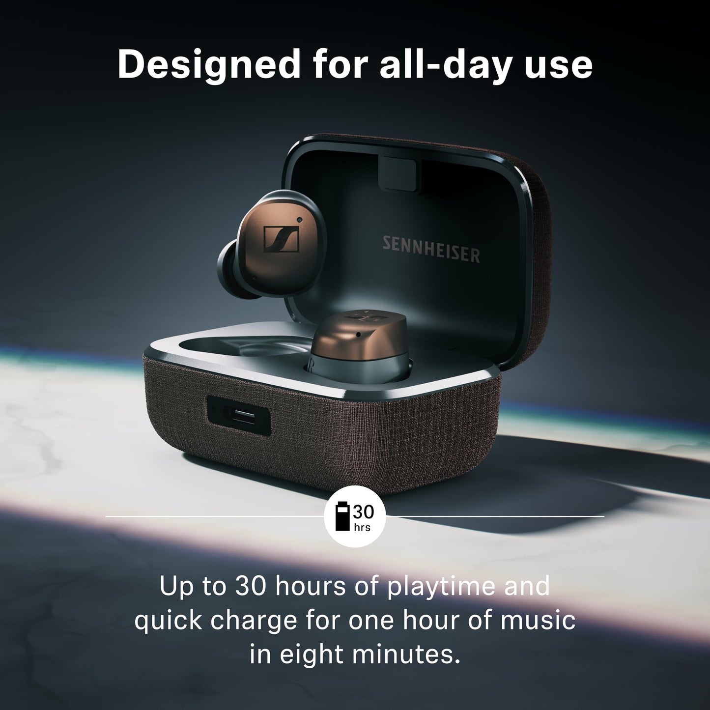 Sennheiser Momentum True Wireless 4 Smart Earbuds, Bluetooth 5.4, Crystal-Clear Sound, Noise Cancelling Earbuds, Comfortable Design, 30-Hour Battery, Adaptive ANC, LE Audio, Auracast – White