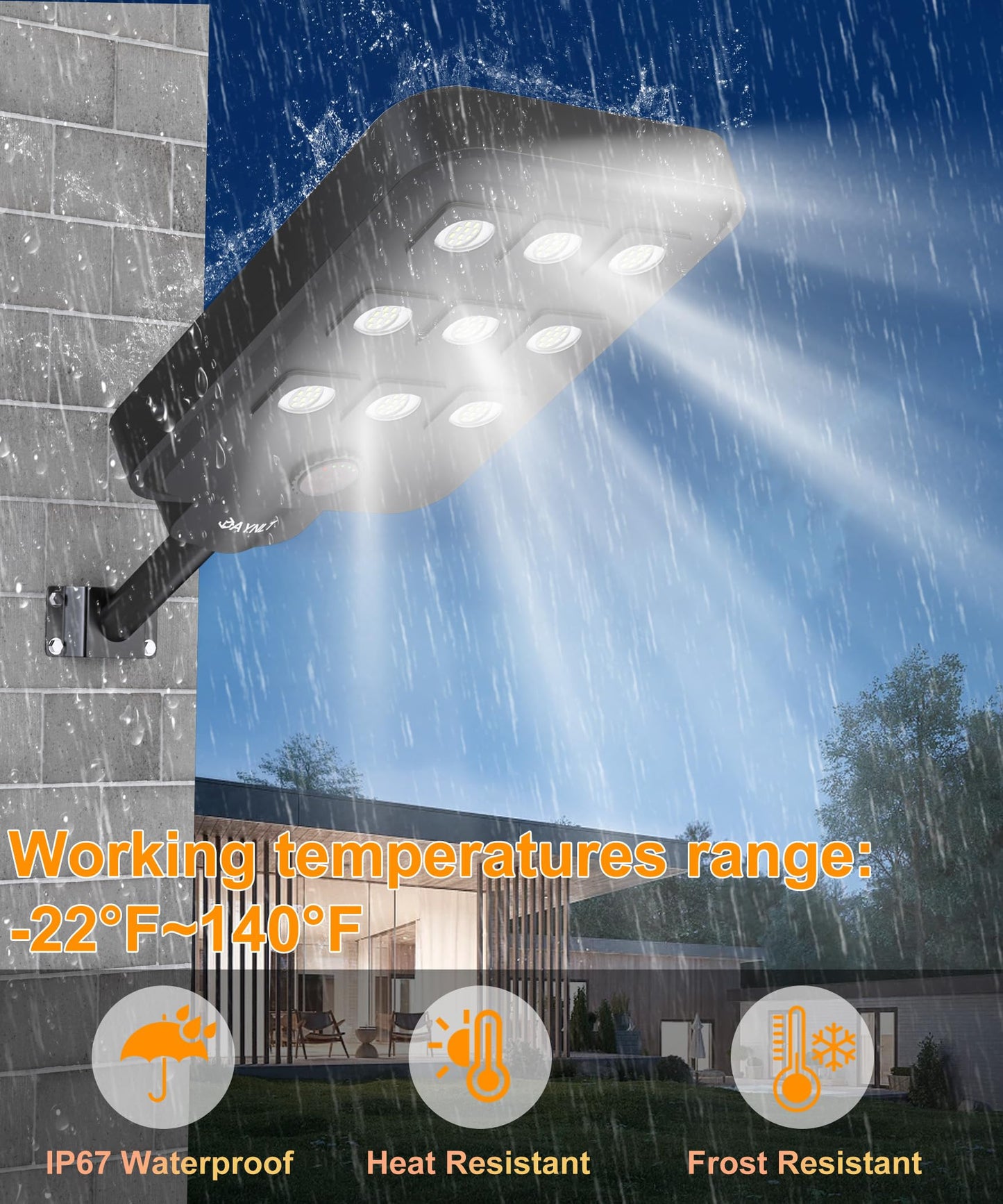 JAYNLT X-10000W Solar Street Lights Outdoor, Ultra-Large 6500K Commercial Parking Lot Lights Dusk to Dawn,IP67 Waterproof Solar Power Flood Security Light for Farm,Shop