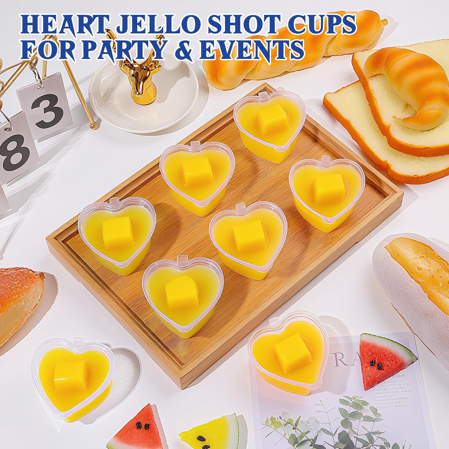 ISKYBOB 50Pcs 1.5oz Heart Shaped Jello Shot Cups with Lids, Disposable Plastic Heart Shape Storage Containers for Sauce, Condiment, Leakproof Small Portion Cup for DIY Slime Liquid Foam Ball Soft Clay