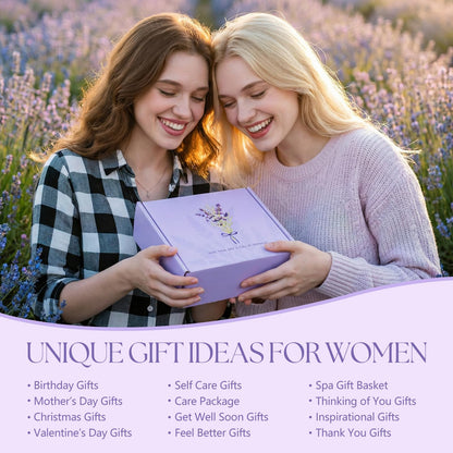 Mothers Day Gifts for Mom, 9pcs Happy Birthday Gifts for Women, Unique Birthday Relaxation Spa Gift Christmas Ideas Relaxing Lavender Set Self Care Gift Basket for Her Mom Sister Friend Teacher