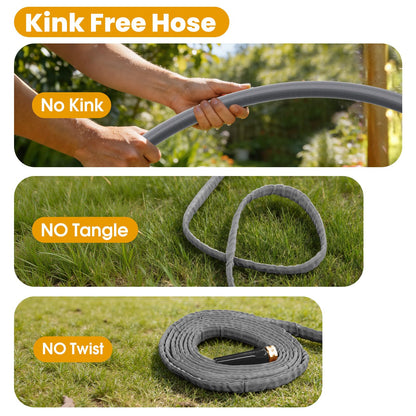GUKOK Garden Hose 100 FT, Non-Expanding Water Hose, Ultra-Light & Flexible, Burst-Resistant, Kink-Free, High-Pressure Garden Hose All-Weather Use for Lawns, Gardens, and Outdoor Cleaning