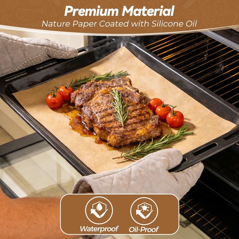 360 Count 12"x 16" Heavy Duty Parchment Paper Sheets for Baking, No-Stick & No-Leak Unbleached Baking Paper, Pre-cut Half Parchment Paper Sheets for Oven, Air Fryer, Microwave